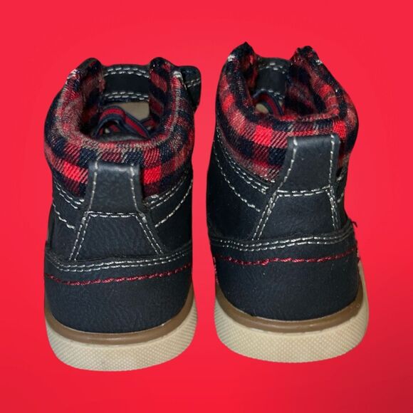 NWOT Kids Boy's Toddler Eddie Bauer Silver Star Boots Red/Plaid/Blue Size 6 - Picture 4 of 7
